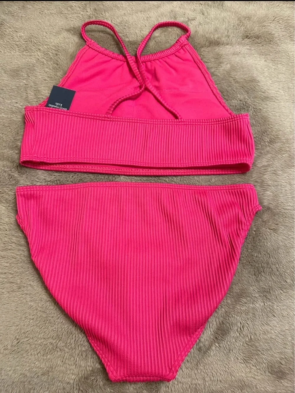 BNWT Abercrombie & Fitch Fuchsia Ribbed Bikini Bathing Suit, Size 13/14
